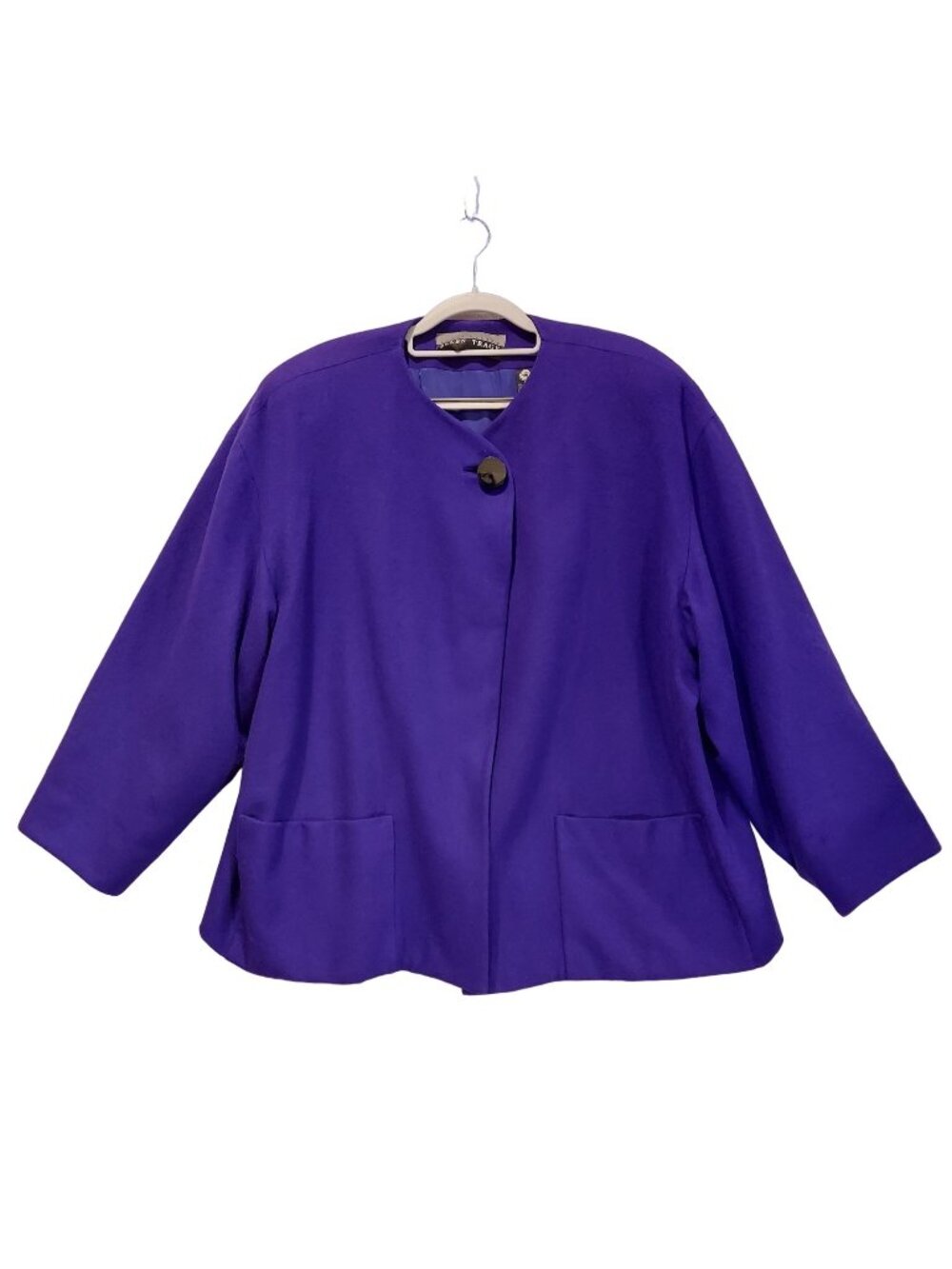 Linda Allard Ellen Tracy Women 8 Blue Jacket wool cashmere lagan look Career